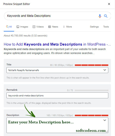 Keywords and Meta Descriptions 