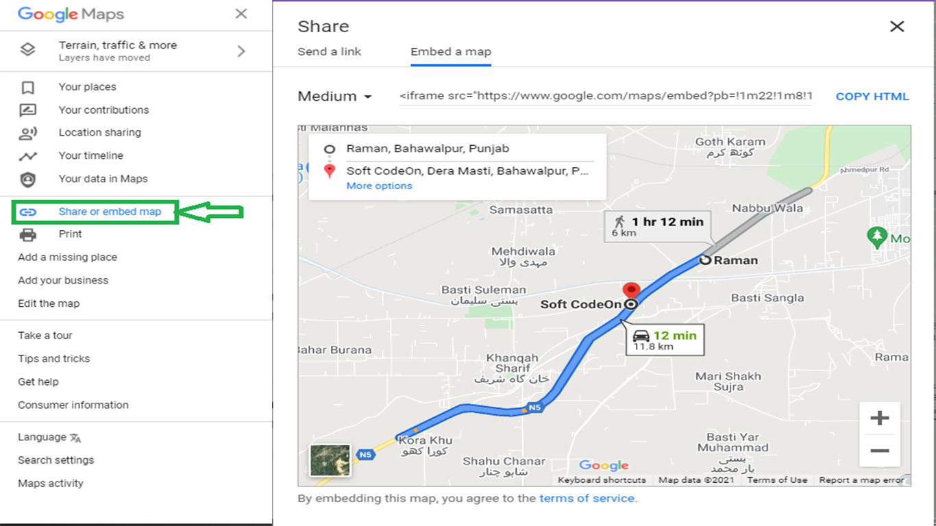 Google Map to Website