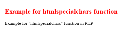 htmlspecialchars 