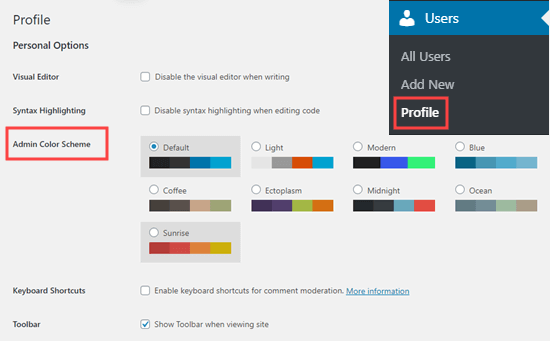 wordpress-set-admin-color-scheme