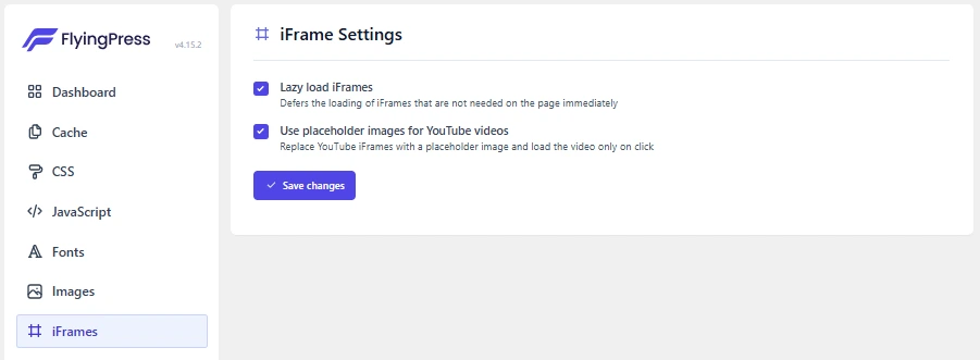 FlyingPress Ultimate Guide to GET 100% Website Speed Score 8 FlyingPress 1 Iframe Setting