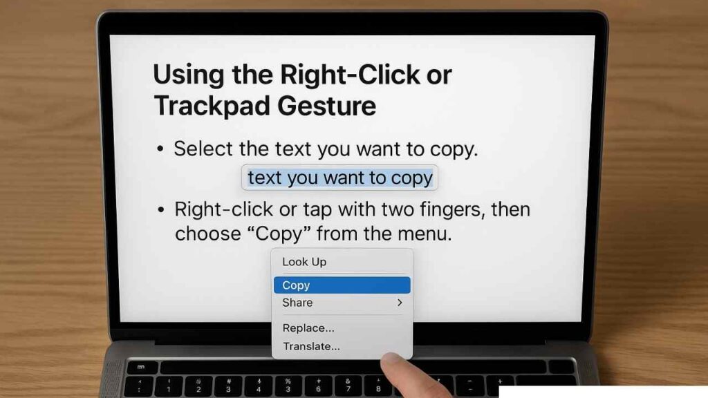 Using the right click traceback Gesture