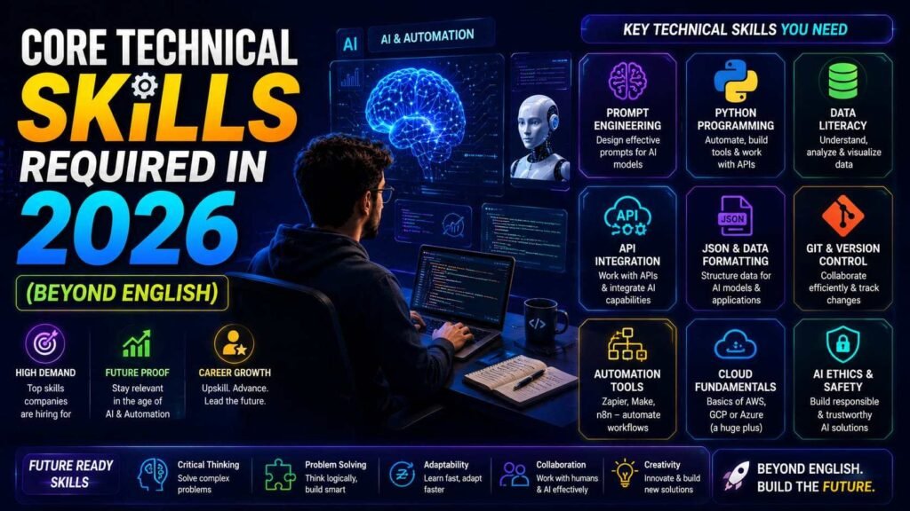 Core Technical Skills Required in 2026 (Beyond English)