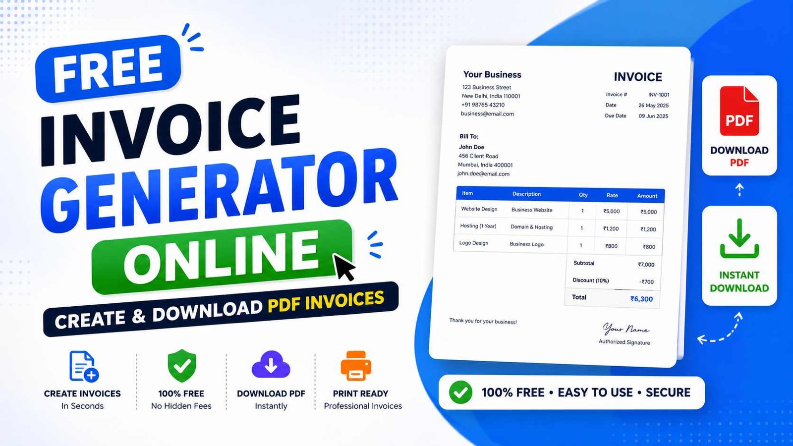 Free Invoice Generator Online – Create PDF Invoices - Soft CodeOn